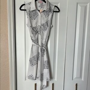 White Sleeveless Wrap Midi Dress with Polo Collar